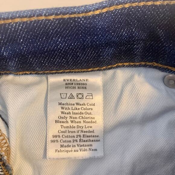 Everlane Dark Denim High Rise Jeans size 25 - Picture 5 of 6